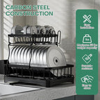 2 Tier Dish Rack, Carbon Steel Dish Drying Rack - Image 5