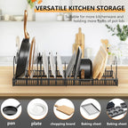 Pots and Pans Organizer Rack for Under Cabinet Expandable Pot Lid holders - Image 3