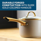 Farberware Forged Induction Ceramic Nonstick Cookware Set, Taupe Pots & Pans - Image 7