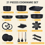 Ammeloo 21 Pcs Pots and Pans Set Non Stick - Image 2