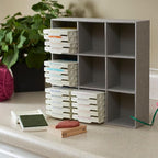 Household Essentials Grey 728-1 Deep 9 Section Drawer Organizer Box - Image 3