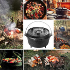 Overmont Camp Dutch Oven Pre Seasoned Cast Iron Lid Also a Skillet Casserole Pot - Image 6