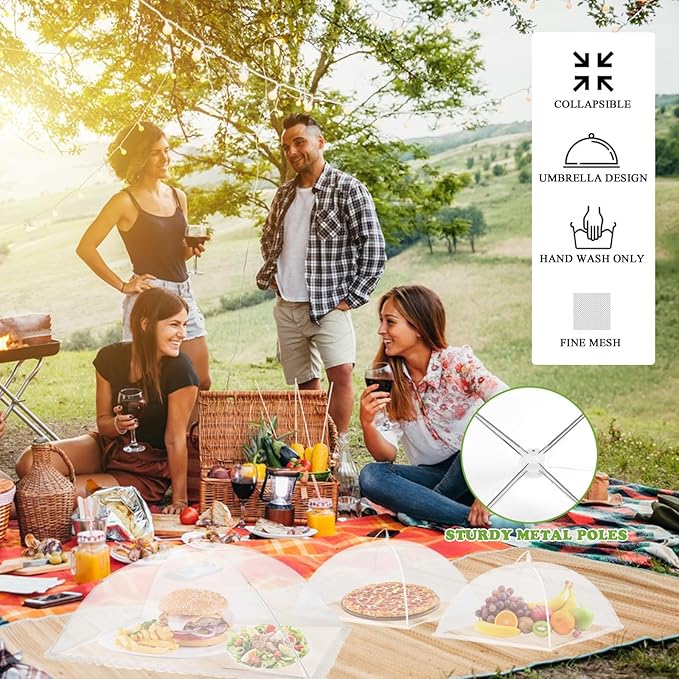 7 Pack Food Covers for Outside Mesh, Food Nets for Outdoors Large Food Covers - Image 6