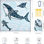 WIWIGO Beach Blanket Waterproof Sandproof Beach Mat 79" X 83"/10'x9'for 2-8 - Image 2