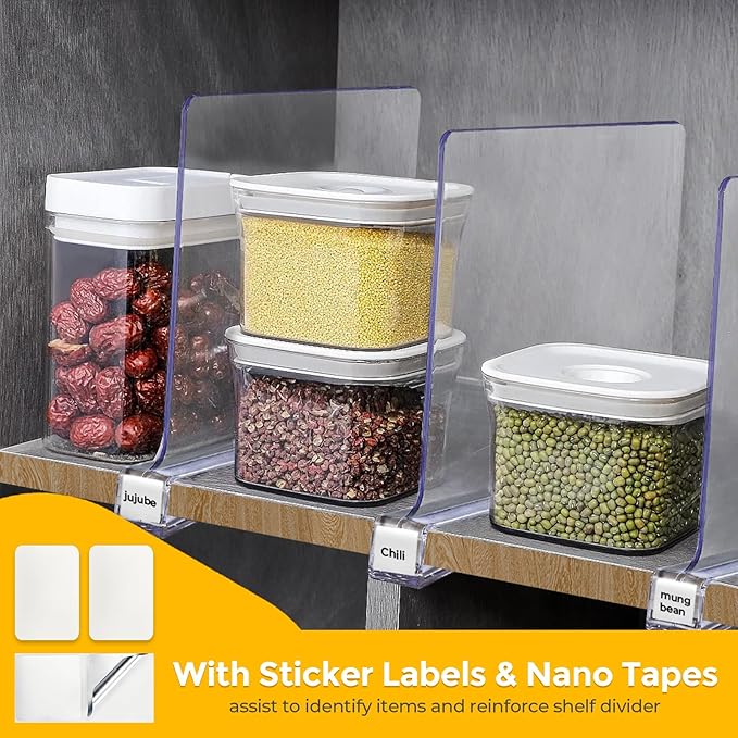 JOY DECOR 2 Pack Acrylic Clear Shelf Dividers - Image 4