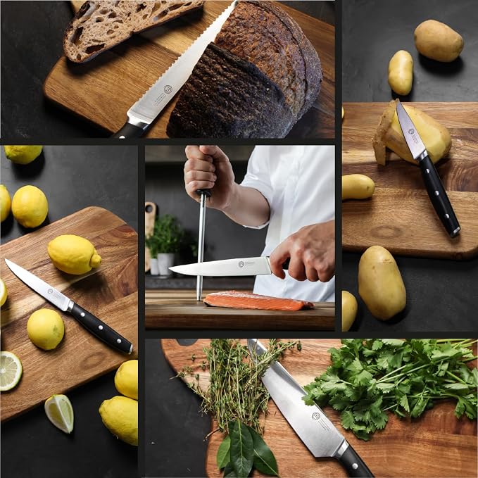 MasterChef Chef Knife Set with Bag, Knife Roll Set with 5 Professional Quality - Image 6