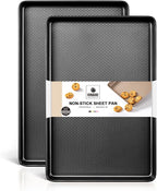 HONGBAKE 2 Pack Half Sheet Pan Set, 1/2 Cookie Sheets by HONGBAKE