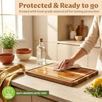 Acacia Wood XL Cutting Board for Kitchen, Large Cutting Board 17.1 × 12.8 - Image 7