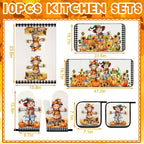 Fanfanwin 10 Pcs Thanksgiving Scarecrow Kitchen Decor Set Kitchen Towels Pot - Image 3