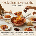 Gotham Steel Hammered Copper 14 Inch Non Stick Frying Pan - Image 6