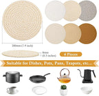 Billbotk 8"" Trivets for Hot pots and Pans, 6 Heat Resistant Hot Pads, Pot - Image 2