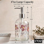 17oz Glass Soap Dispenser with Plastic Pump, 2 Pack Refillable Kitchen Soap - Image 8