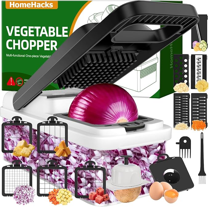 HomeHacks Vegetable Chopper Vegetable Cutter, 15 in 1 Kitchen Gadget, Onion by HomeHacks