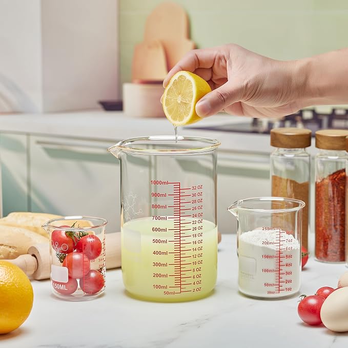 High Borosilicate Glass Measuring Cup-V-Shaped Spout, 1000ml Glass Measuring - Image 7