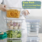CURTA 6-Pack 1/6 Size 4" Deep NSF Polycarbonate Food Pans | Dishwasher & - Image 3