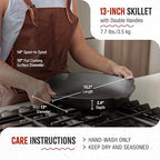 Victoria 13-Inch Cast Iron Skillet, Pre-Seasoned Cast Iron Frying Pan - Image 6