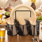 Metal Utensil Caddy Silverware Holder, Paper Plate Holder Cutlery Container - Image 7