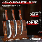 Huusk Butcher Knife Set for Meat Cutting, Hand-forged Kitchen Knive Set - Image 7