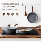SENSARTE 12.5 Inch Nonstick Frying Pan Skillet, Swiss Granite Coating Omelette - Image 5