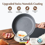 SENSARTE 12.5 Inch Nonstick Frying Pan Skillet, Swiss Granite Coating Omelette - Image 2