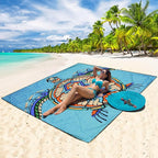 WIWIGO Beach Blanket Waterproof Sandproof Beach Mat 79" X 83"/10'x9'for 2-8 - Image 4