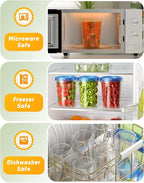 BiuLeon 6 Pack-34 oz Freezer Storage Containers, Plastic Food Storage Containers - Image 4