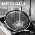 Non Stick Frying Pans Set with 3 Lid, Non-Toxic Hybrid Pans Set Nonstick - Image 8