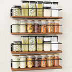 Spice Rack Self-Adhesive or drilling, Rustic Style Hanging Spice Rack, Spice by GIGIFTREE