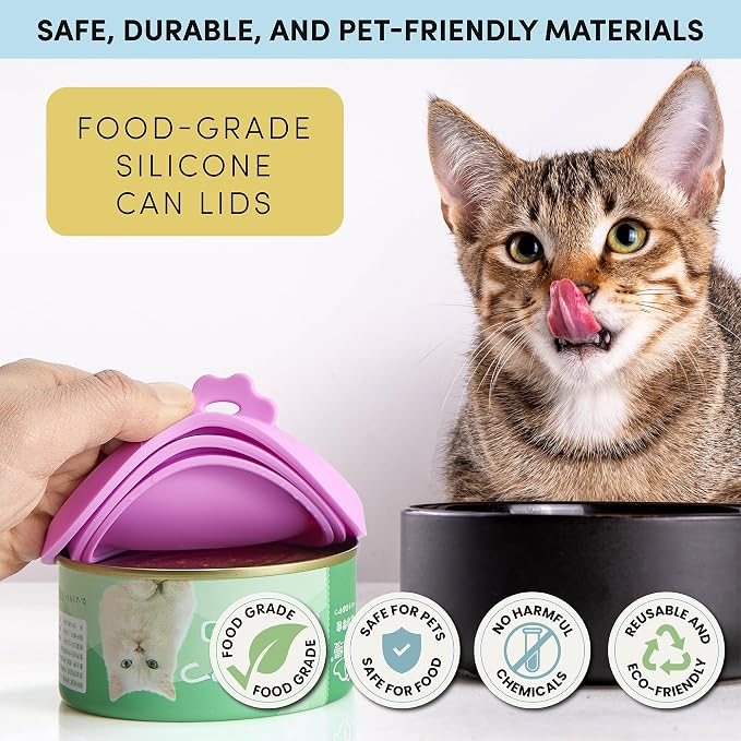 4 Pack Universal Pet Food Can Covers Lids - Image 4