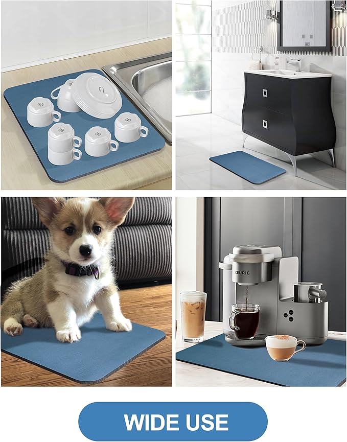 Dish Drying Mat for Kitchen Counter, Hide Stain Anti Absorbent for Kitchen - Image 7
