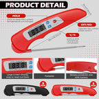 6 Pieces Digital Meat Thermometer Foldable Instant Read Food Thermometer - Image 2