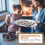 Stainless Steel Baking Sheet Set of 2, Deedro Cookie Sheet Metal Baking Pan - Image 5