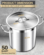 STOCKPOT 50 Quart Stainless Steel Stock Pot - Image 6
