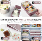 Silicone Freezer Tray with Lid Soup Freezer Container Molds with Steel - Image 6