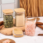 6oz Glass Spice Jars with Bamboo Lid and Label, 12 Pack Square Glass Container - Image 4