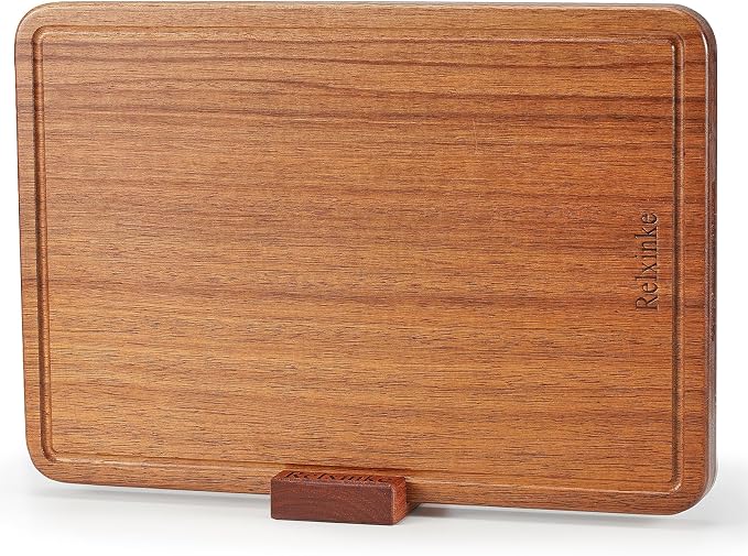 Solid Teak Wood Cutting Board One Piece Non Glued Large Thick Crack Resistant by RelxinkeSolidWood