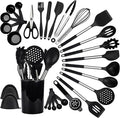 QMVESS Silicone Cooking Utensils Set, 446°F Heat Resistant Spatula, Spoons Set by QMVESS