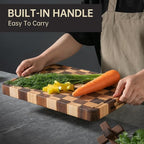 Checkered Cutting Boards for Kitchen, Acacia Wooden Chopping Board - Image 2