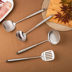 FJNATINH 4-Pieces 304 Stainless Steel Wok Spatula Set, Cooking Utensil Set - Image 2