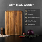 Extra Large Teak Wood Cutting Board 20inch - Image 3