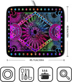 Purple Absorbent Dish Drying Mat Sun and Moon Microfiber Drying Pad - Image 2