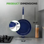 NutriChef 14" Fry Pan With Lid - Image 6