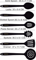 Culinary Couture Black Silicone Kitchen Utensils Set of 6, Non-Stick - Image 8