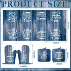 Leinuosen 8 Pcs Farmhouse Kitchen Decor Towels and Oven Mitts Sets Pot Holders - Image 3