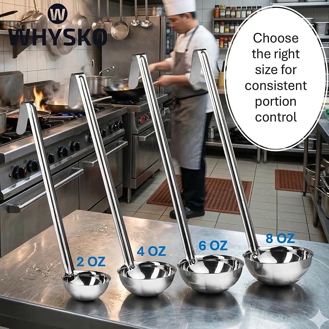 Whysko Soup Ladles Stainless Steel, Rustproof Heat-Resistant Materials - Image 5