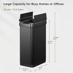 EKO Phantom-T 13.2 Gallon/ 50L Automatic Sensor Kitchen Trash Can, Slim - Image 2