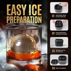 Mooues Clear Ice Ball Maker Mold, Whiskey Ice Cube Tray, 2.4 Inch Large Round - Image 5