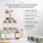 Glass Spice Jars with Labels with Metal Lids and Shakers Minimalist 36 Pack Set - Image 2