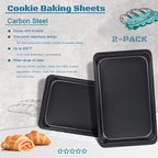Baking Sheet Pans, Cookie Tray, Nonstick Heavy Carbon Steel Bakeware, 12 X 7.5 - Image 4