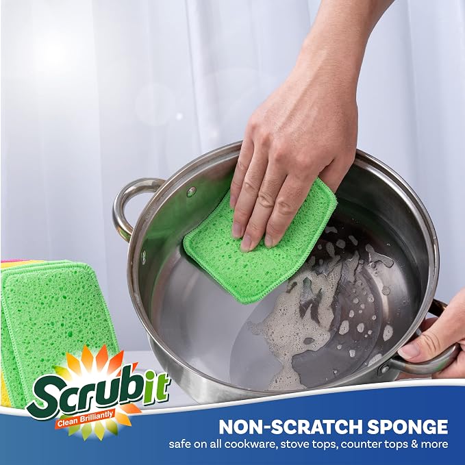 Scrub and Wipe Cleaning Sponges – SCRUBIT Dual Sided Scouring Pad and Sponge - Image 4